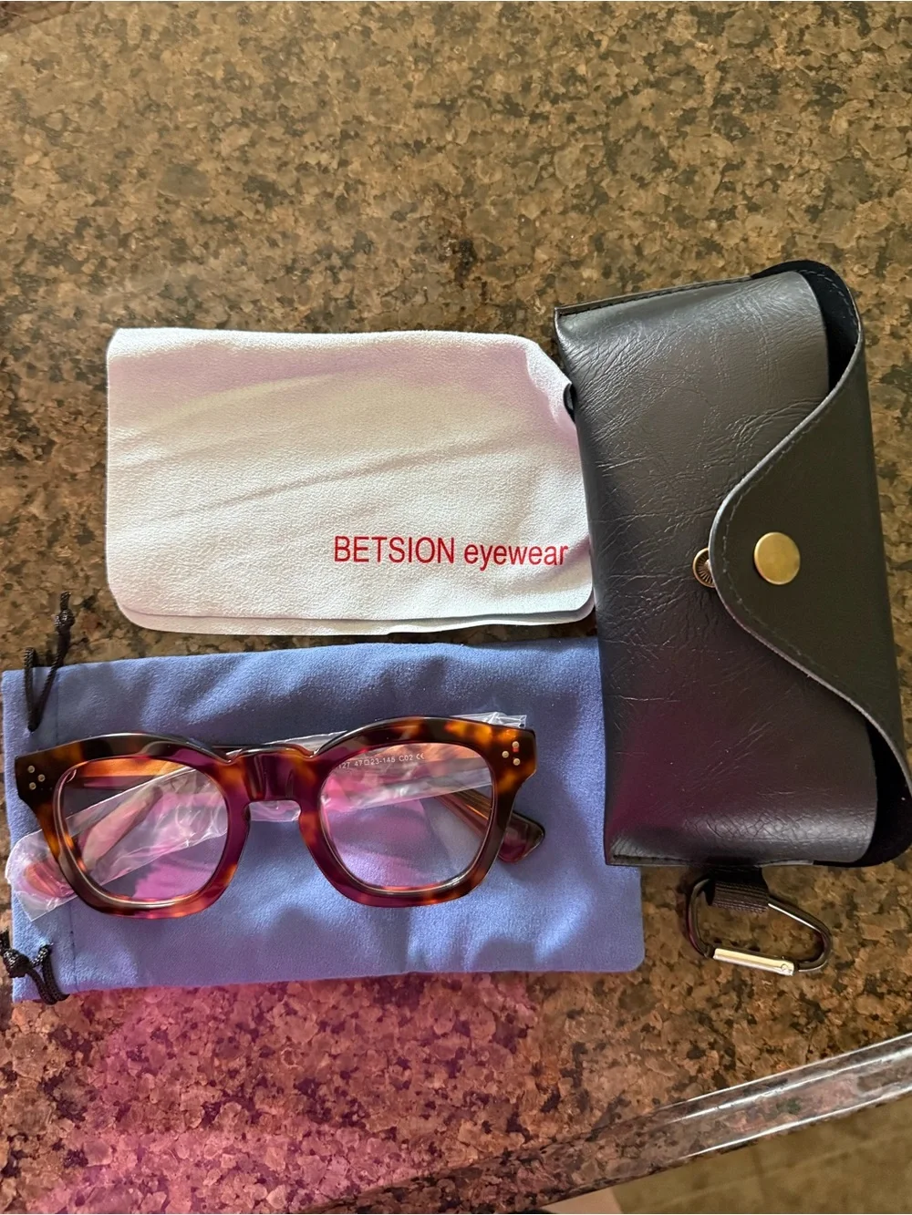 Betison Tortoiseshell Square Acetate Eyeglass Frames